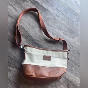 Brown and Cream Crossbody Bag